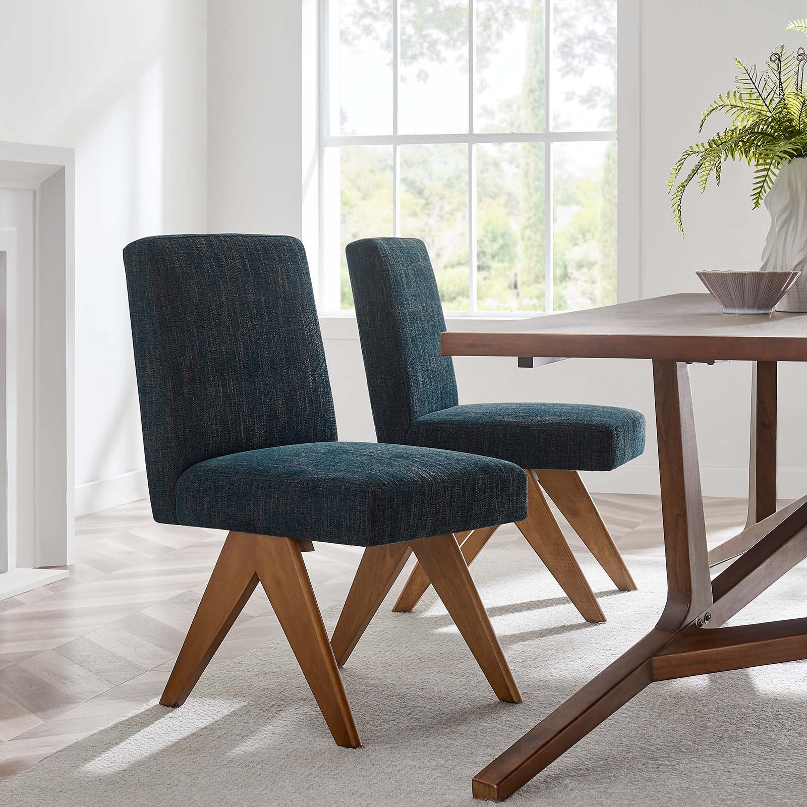 Lyra Fabric Dining Room Side Chair Set of 2 by Modway