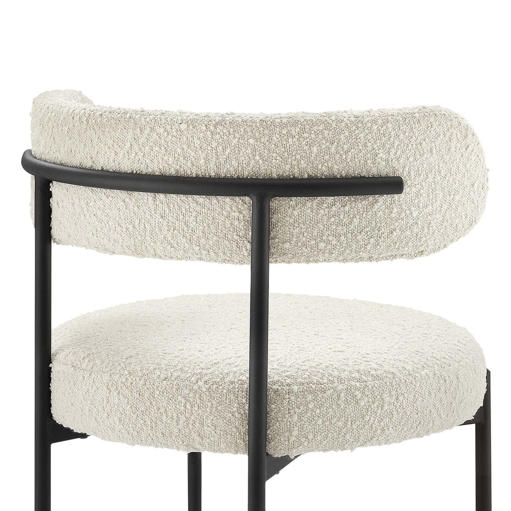 Albie Boucle Fabric Dining Chairs Set of 2 by Modway