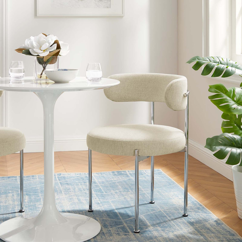 Albie Fabric Dining Chairs Set of 2 by Modway