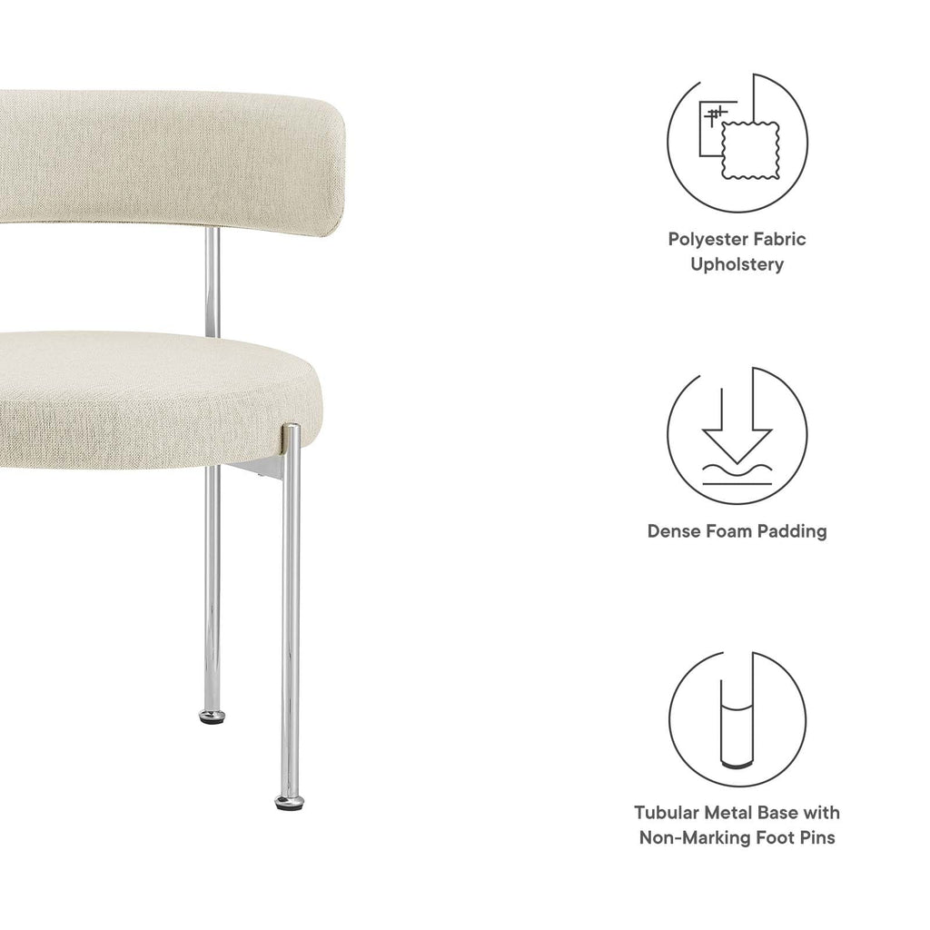 Albie Fabric Dining Chairs Set of 2 by Modway
