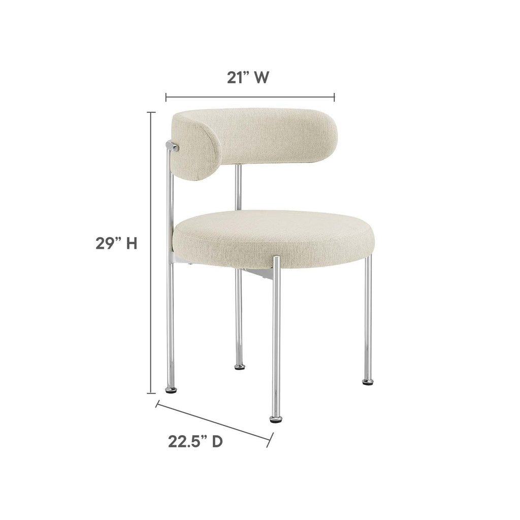 Albie Fabric Dining Chairs Set of 2 by Modway