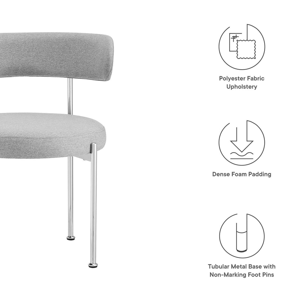 Albie Fabric Dining Chairs Set of 2 by Modway