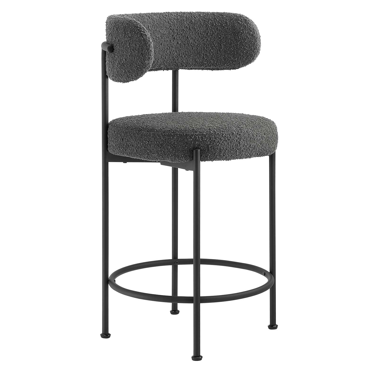 Albie Boucle Fabric Counter Stools Set of 2 by Modway
