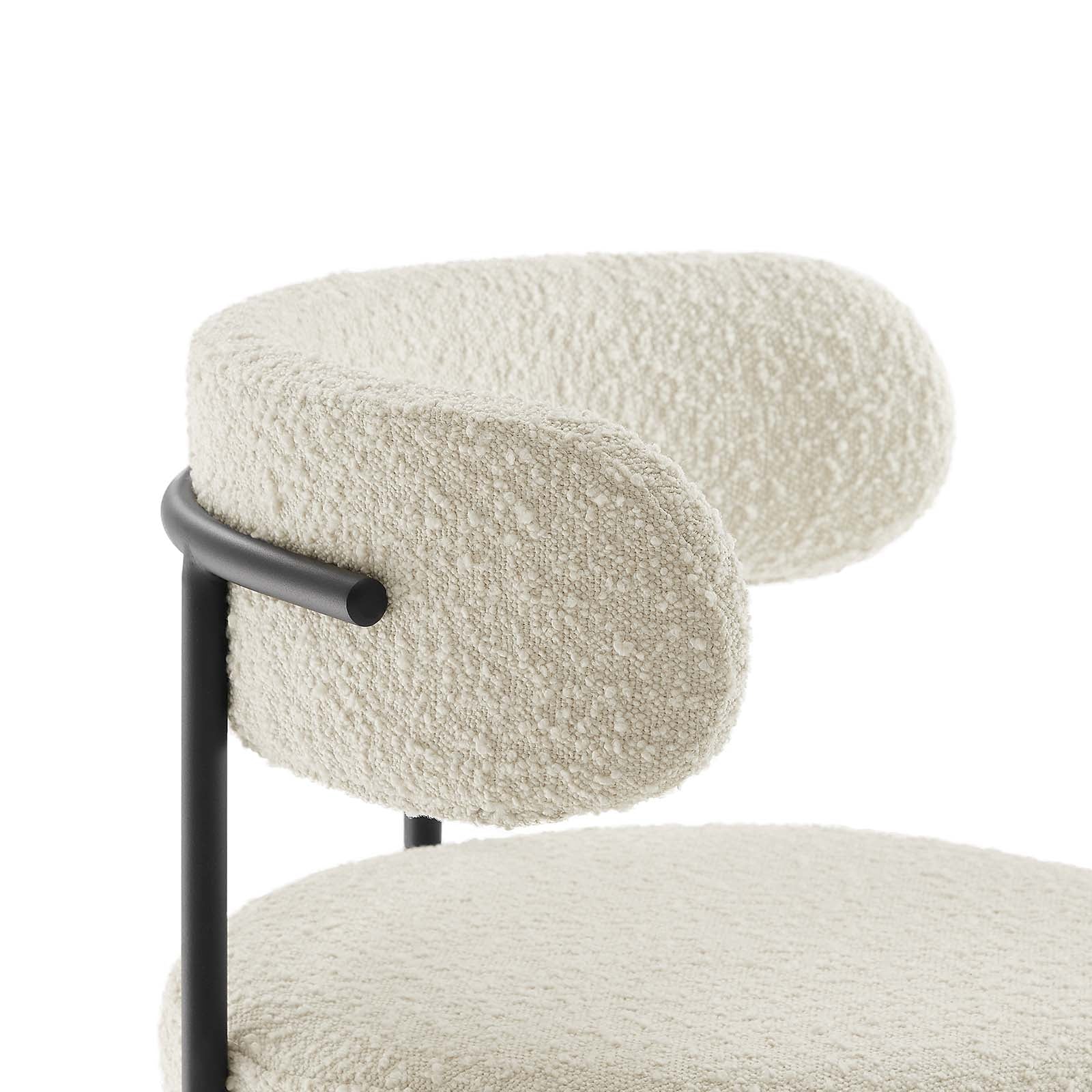 Albie Boucle Fabric Counter Stools Set of 2 by Modway