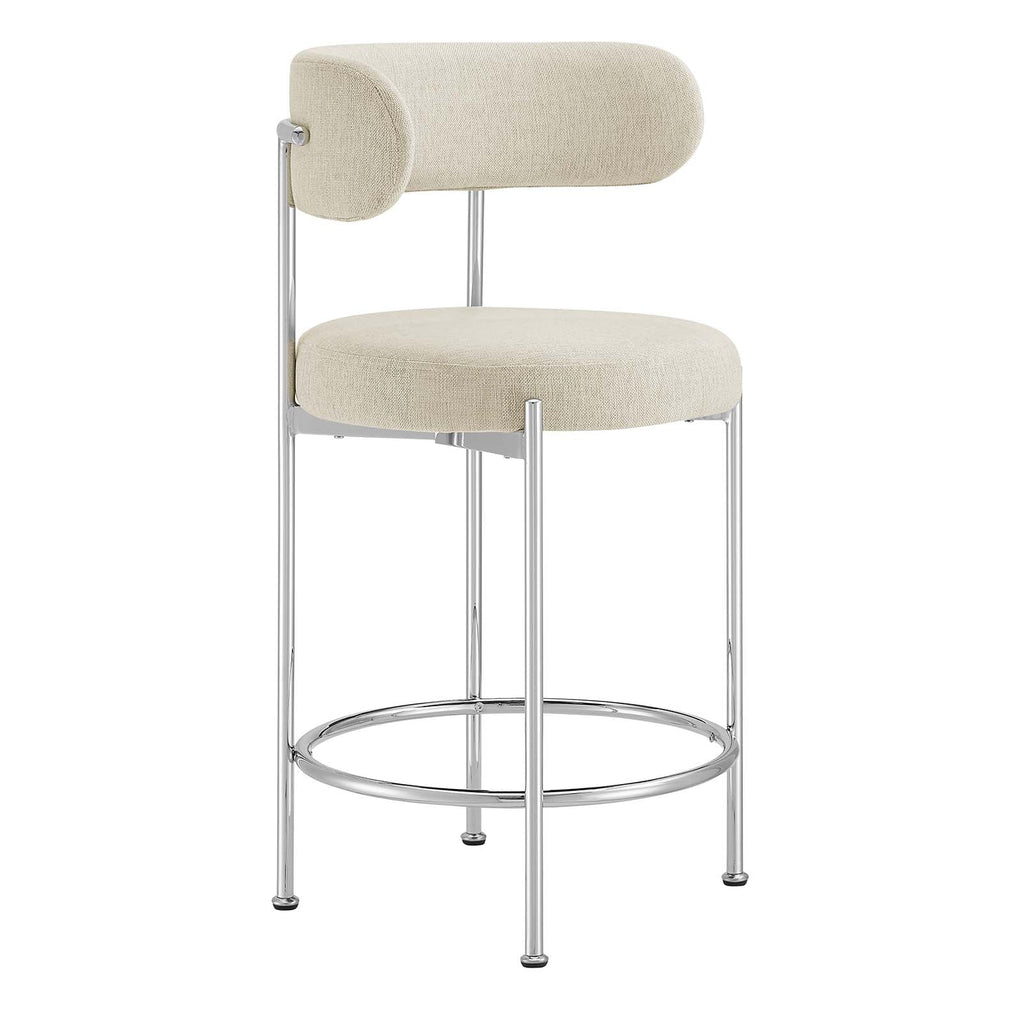 Albie Fabric Counter Stools Set of 2 by Modway