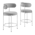 Albie Fabric Counter Stools Set of 2 by Modway