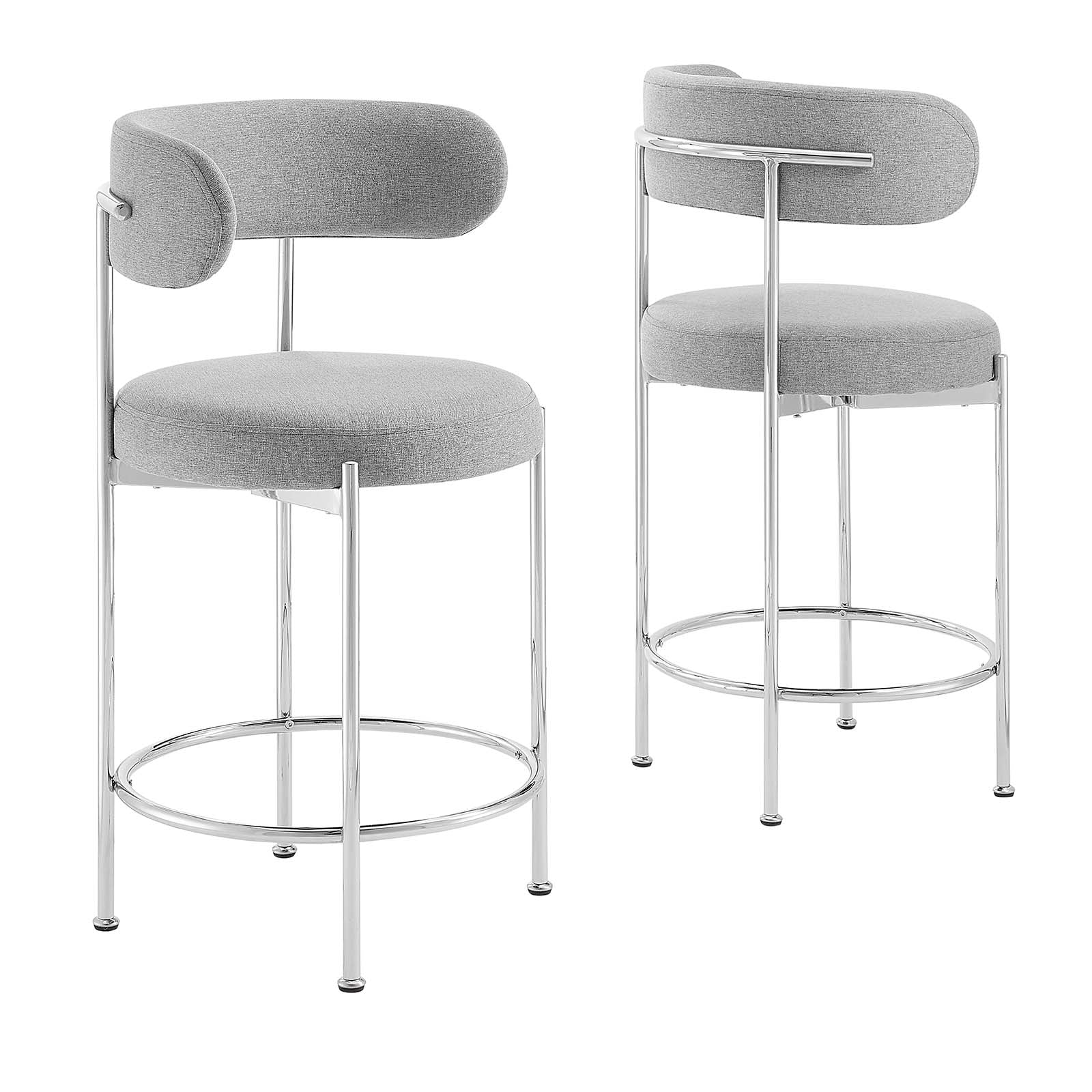 Albie Fabric Counter Stools Set of 2 by Modway