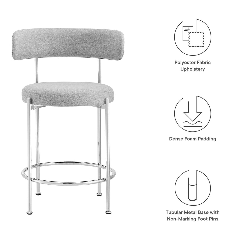Albie Fabric Counter Stools Set of 2 by Modway