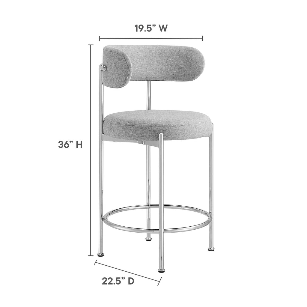 Albie Fabric Counter Stools Set of 2 by Modway