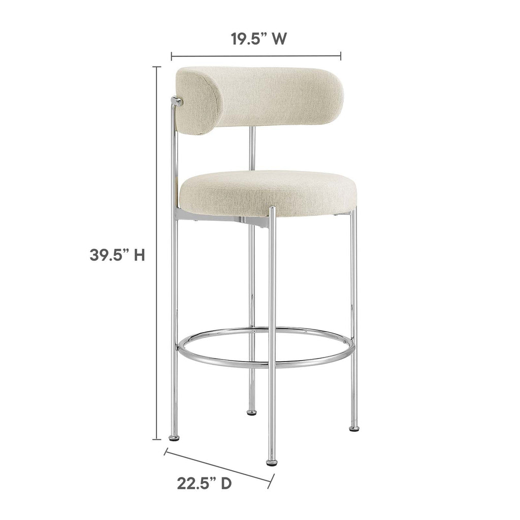 Albie Fabric Bar Stools Set of 2 by Modway