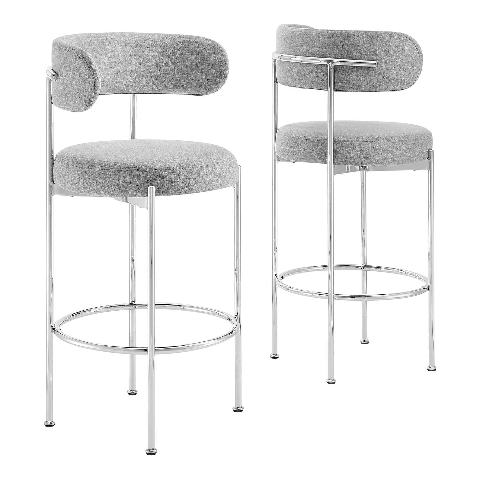 Albie Fabric Bar Stools Set of 2 by Modway