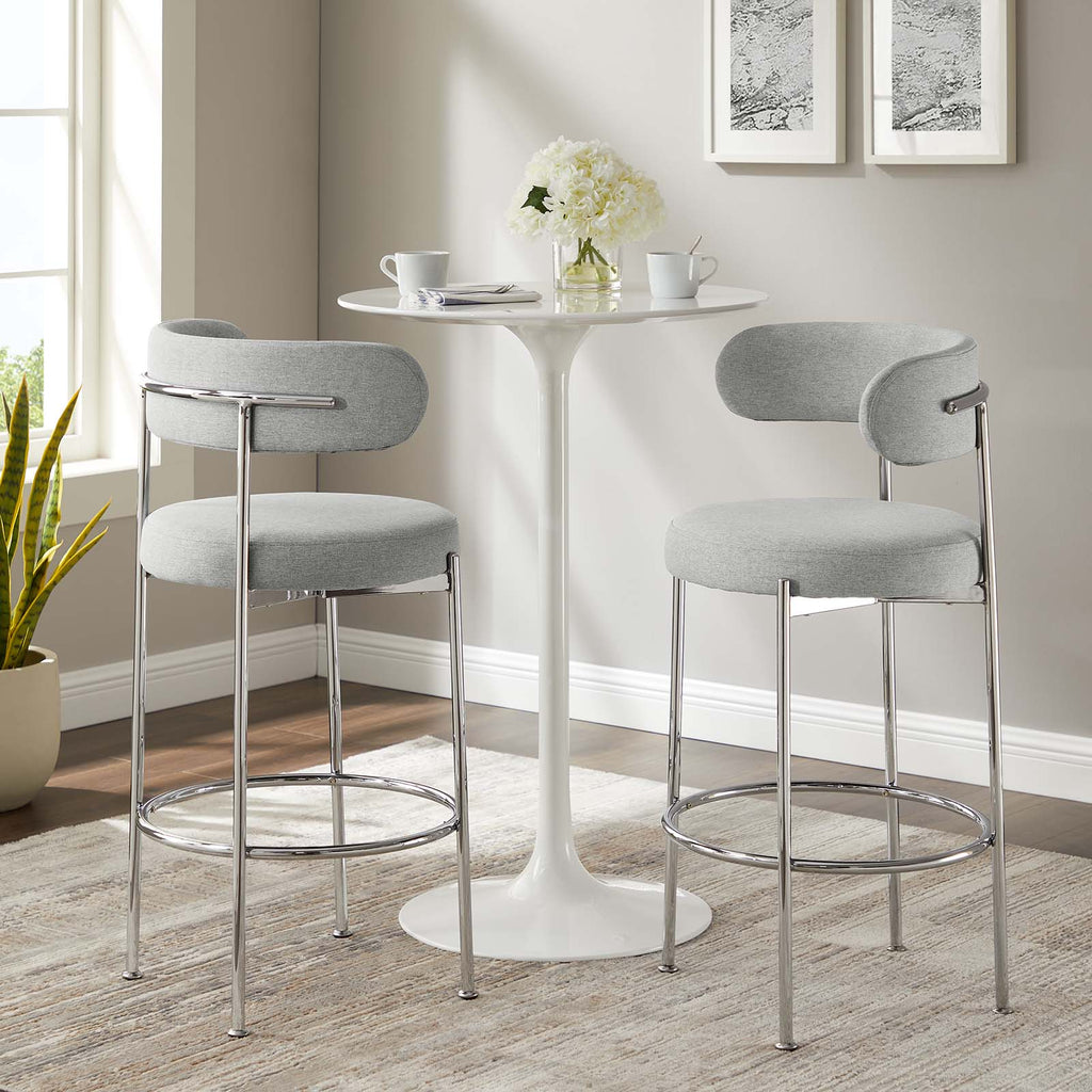 Albie Fabric Bar Stools Set of 2 by Modway