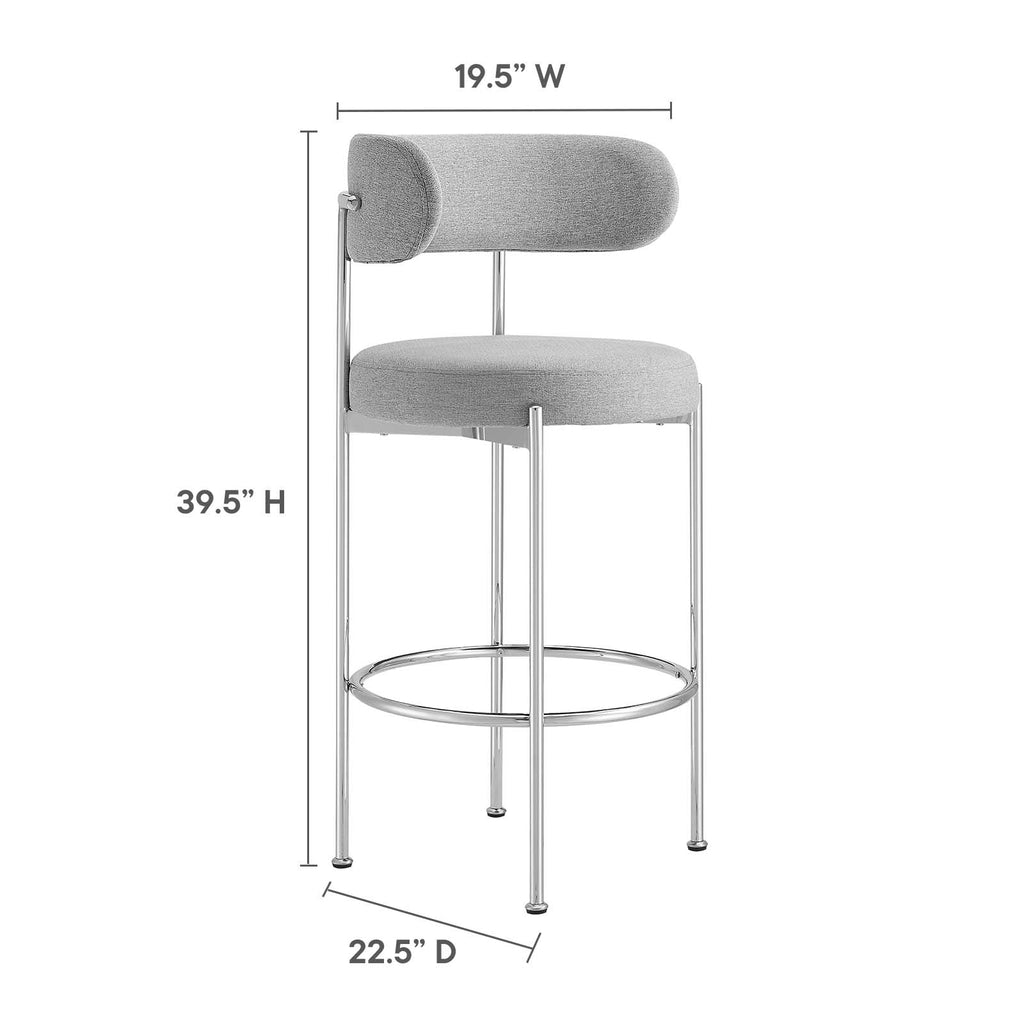 Albie Fabric Bar Stools Set of 2 by Modway