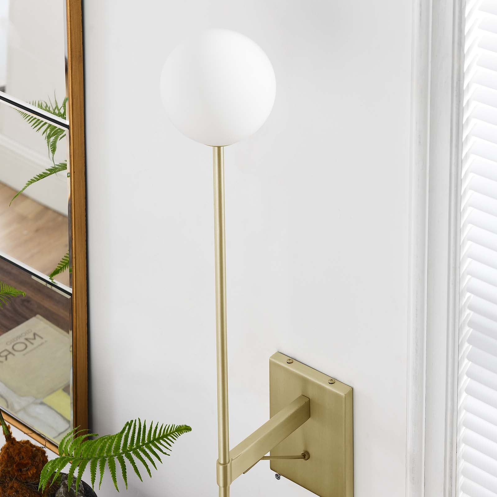 Riva White Globe Wall Sconce by Modway