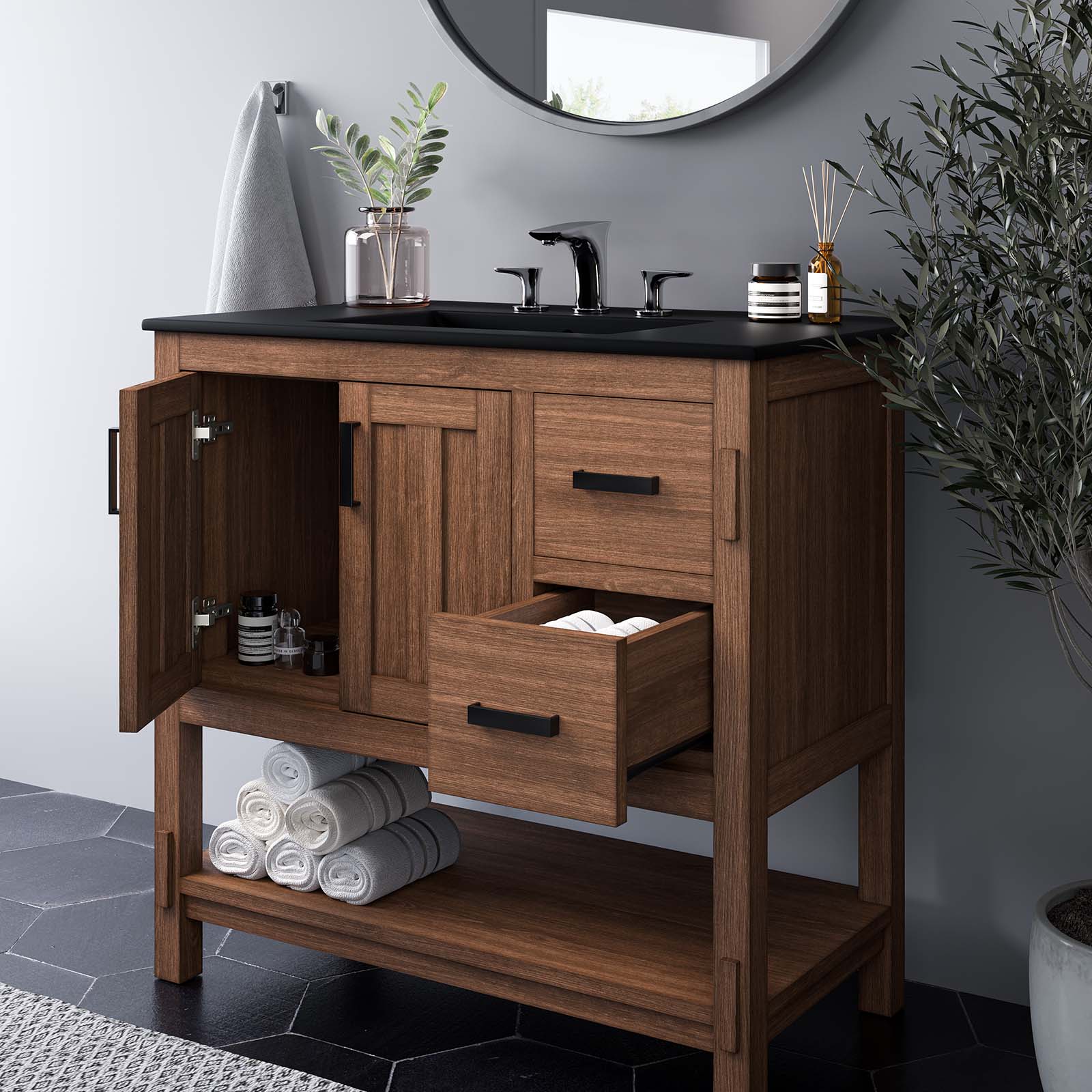 Ashlyn 36Ó Wood Bathroom Vanity by Modway
