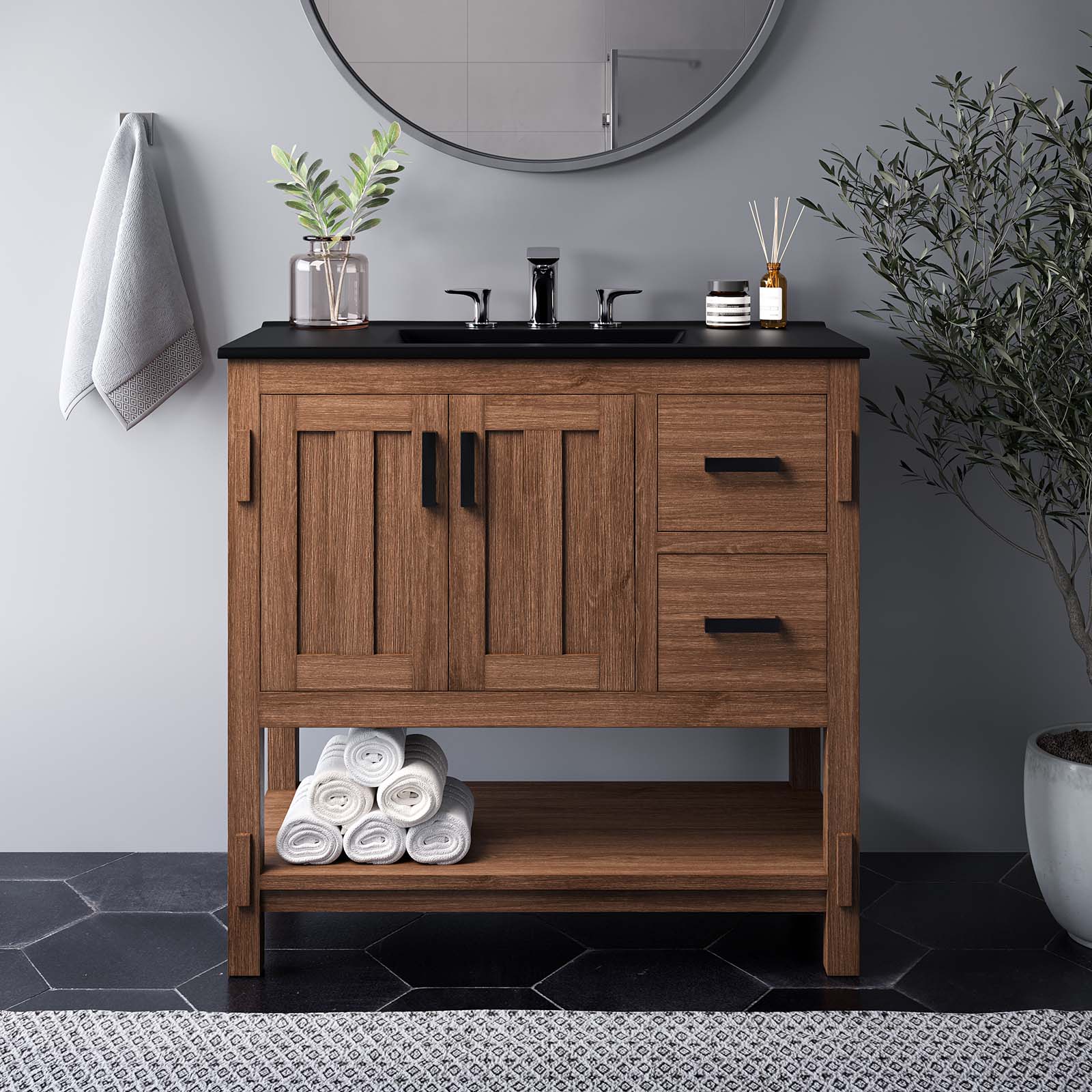 Ashlyn 36Ó Wood Bathroom Vanity by Modway