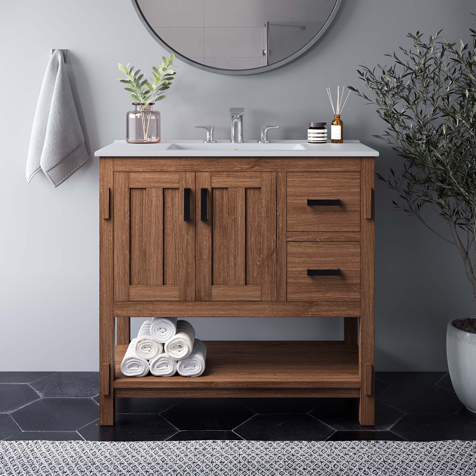 Ashlyn 36Ó Wood Bathroom Vanity by Modway