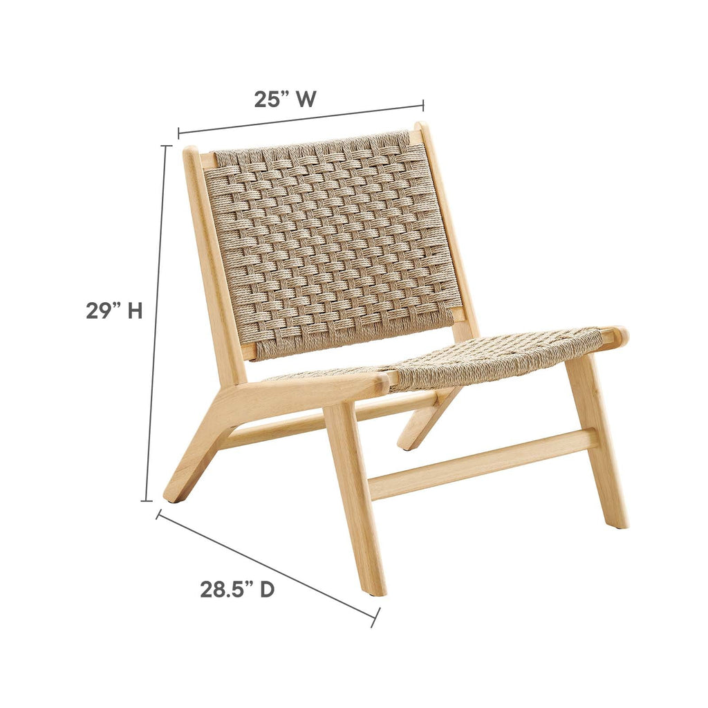 Saoirse Woven Rope Wood Accent Lounge Chair by Modway