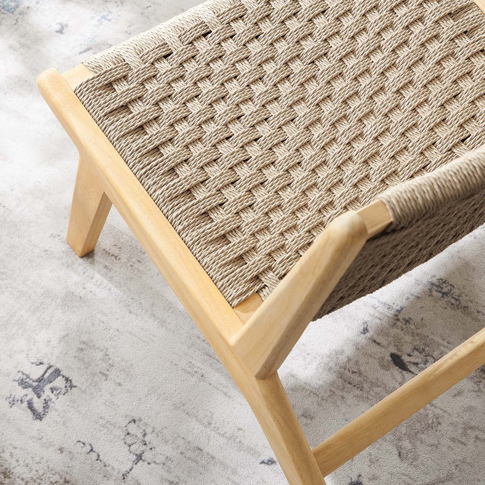 Saoirse Woven Rope Wood Accent Lounge Chair by Modway
