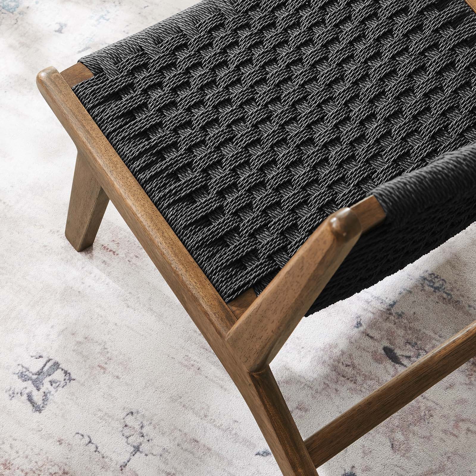 Saoirse Woven Rope Wood Accent Lounge Chair by Modway