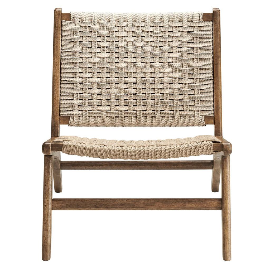 Saoirse Woven Rope Wood Accent Lounge Chair by Modway