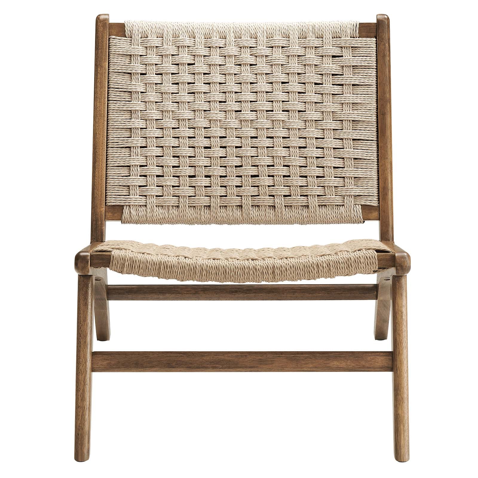 Saoirse Woven Rope Wood Accent Lounge Chair by Modway