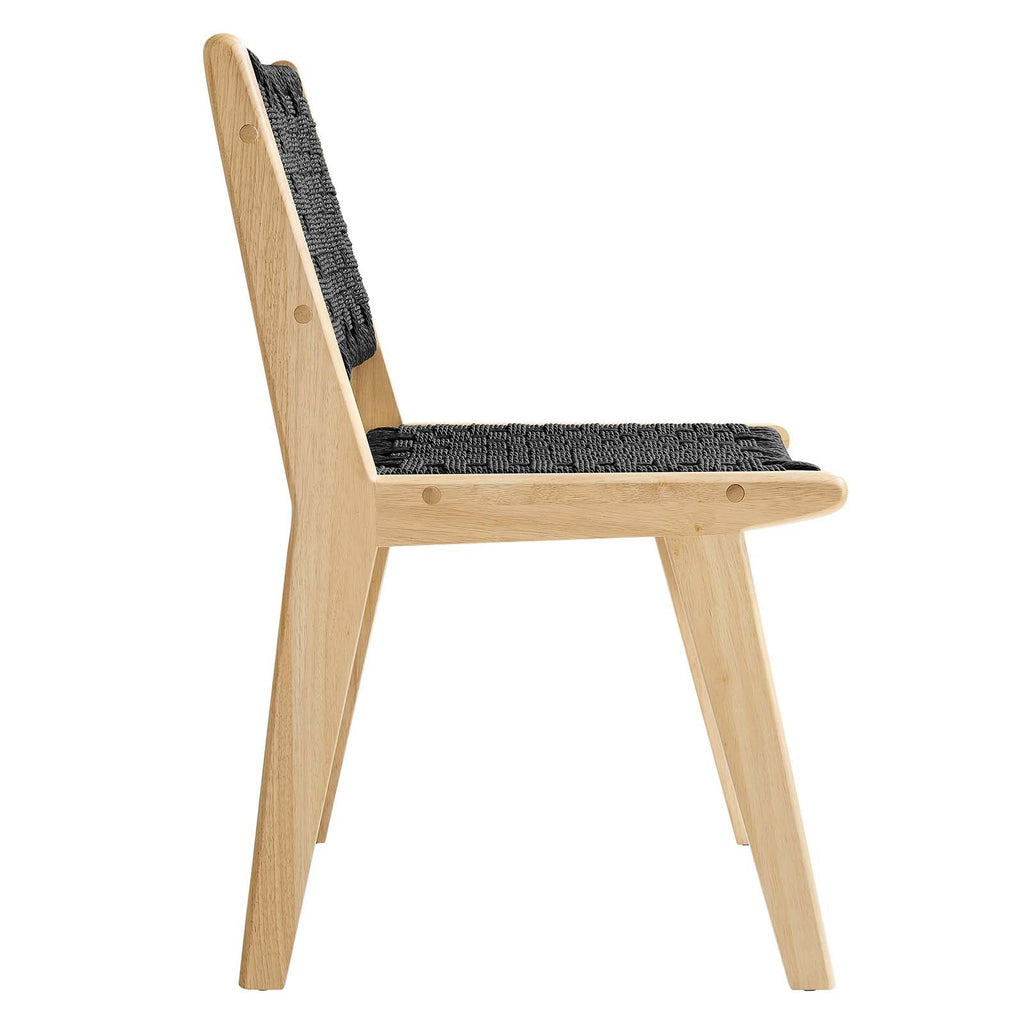 Saoirse Woven Rope Wood Dining Side Chair Set of 2 by Modway