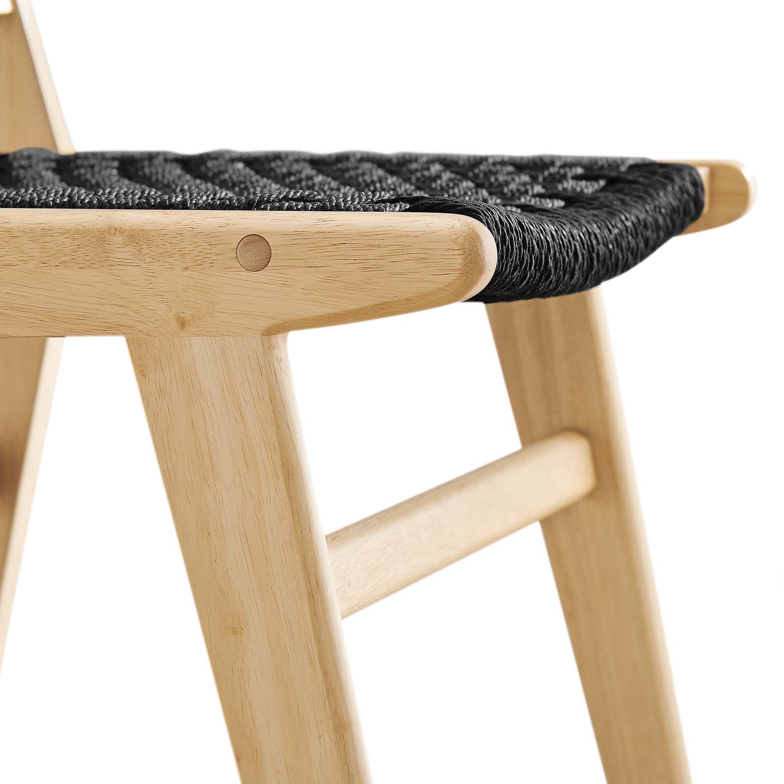Saoirse Woven Rope Wood Dining Side Chair Set of 2 by Modway