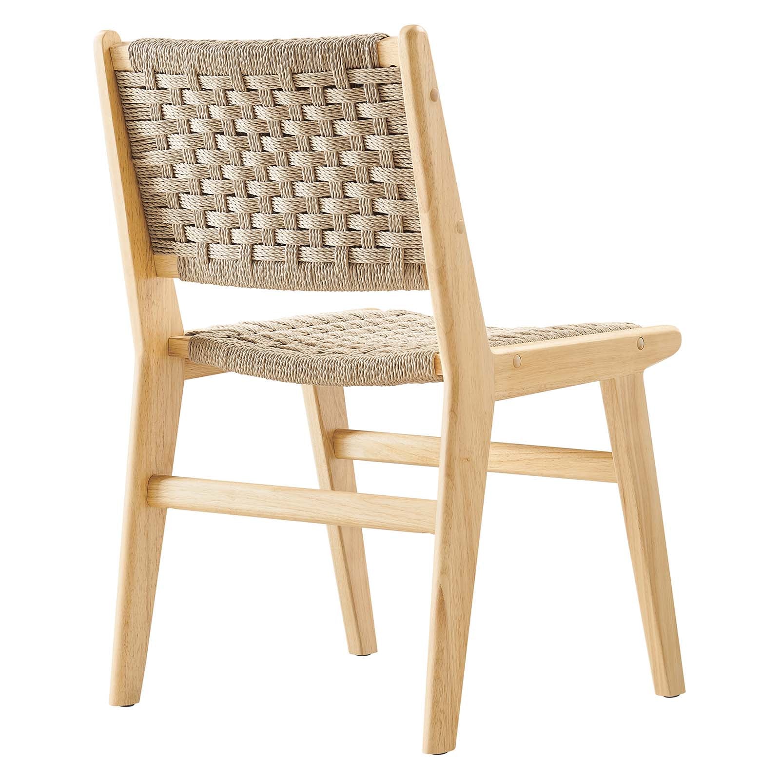 Saoirse Woven Rope Wood Dining Side Chair Set of 2 by Modway