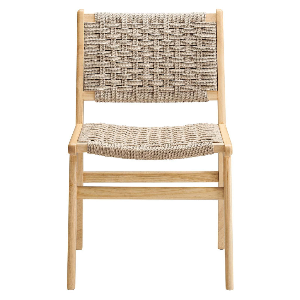 Saoirse Woven Rope Wood Dining Side Chair Set of 2 by Modway