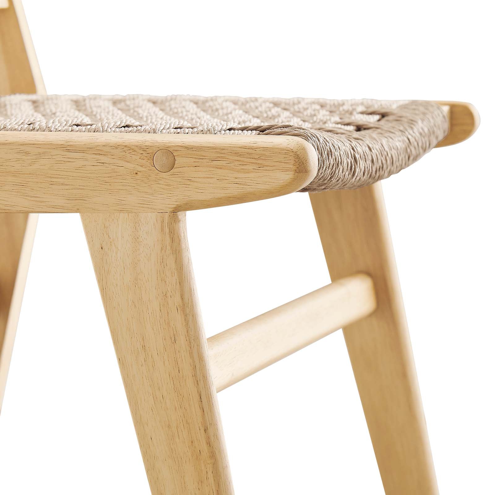 Saoirse Woven Rope Wood Dining Side Chair Set of 2 by Modway