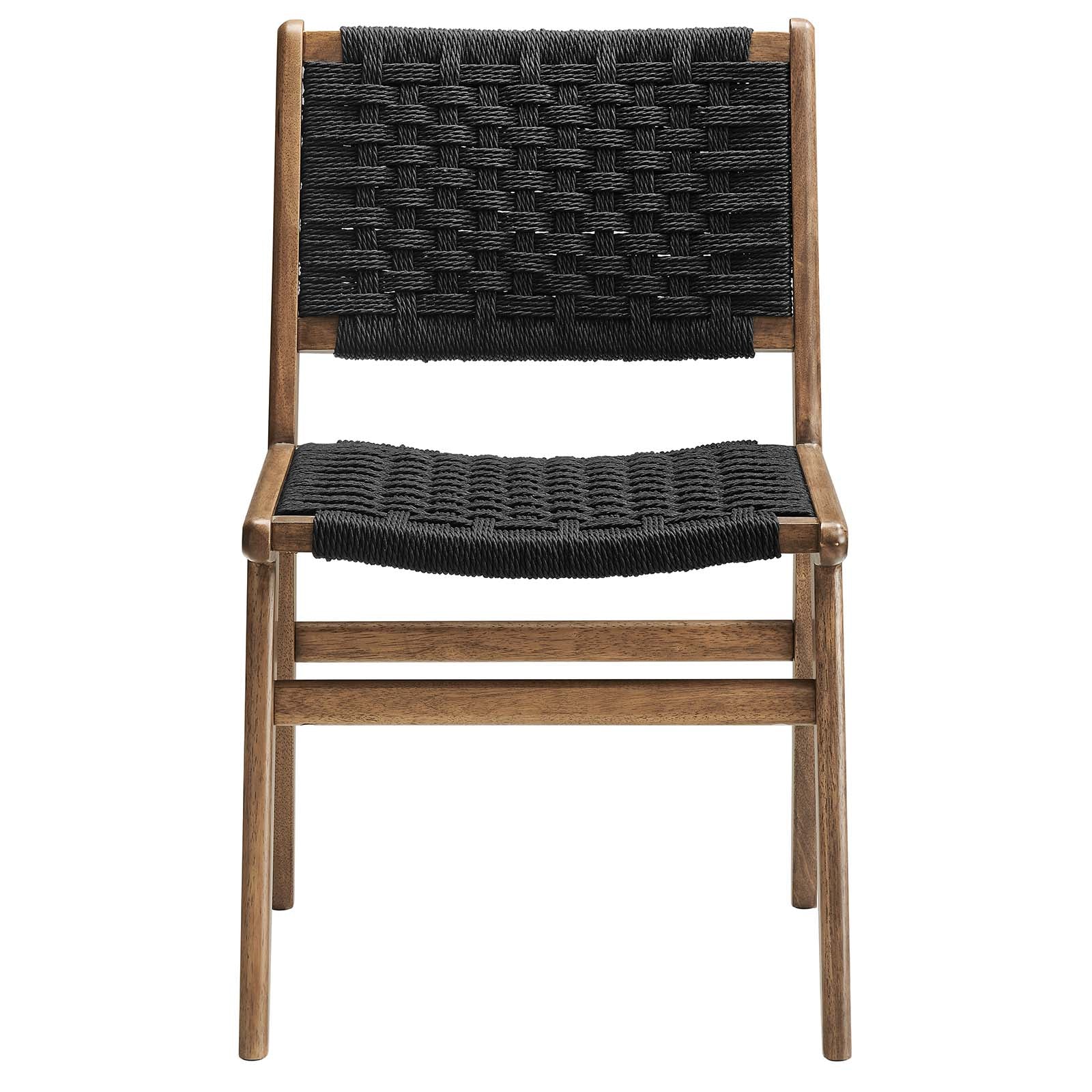 Saoirse Woven Rope Wood Dining Side Chair Set of 2 by Modway