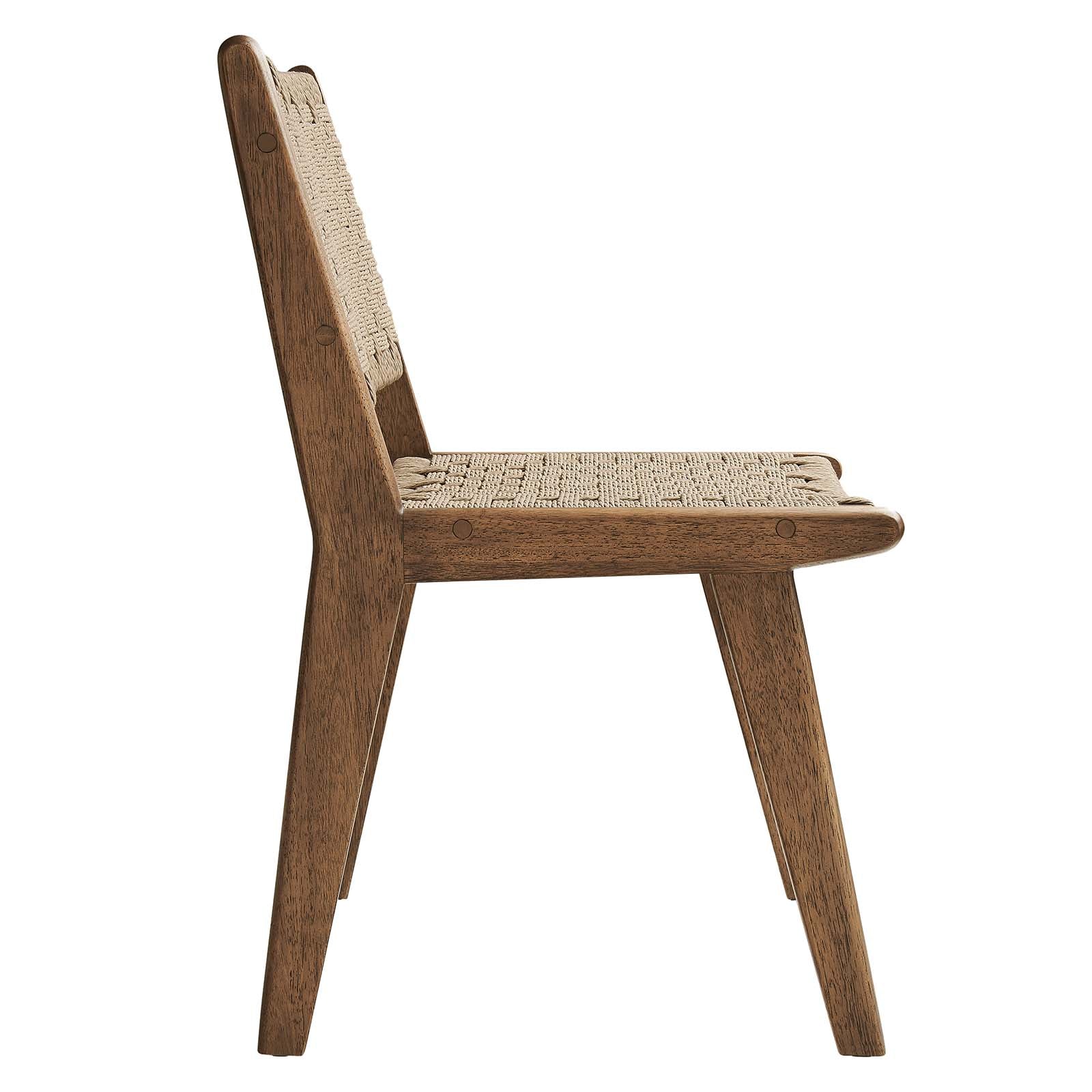 Saoirse Woven Rope Wood Dining Side Chair Set of 2 by Modway