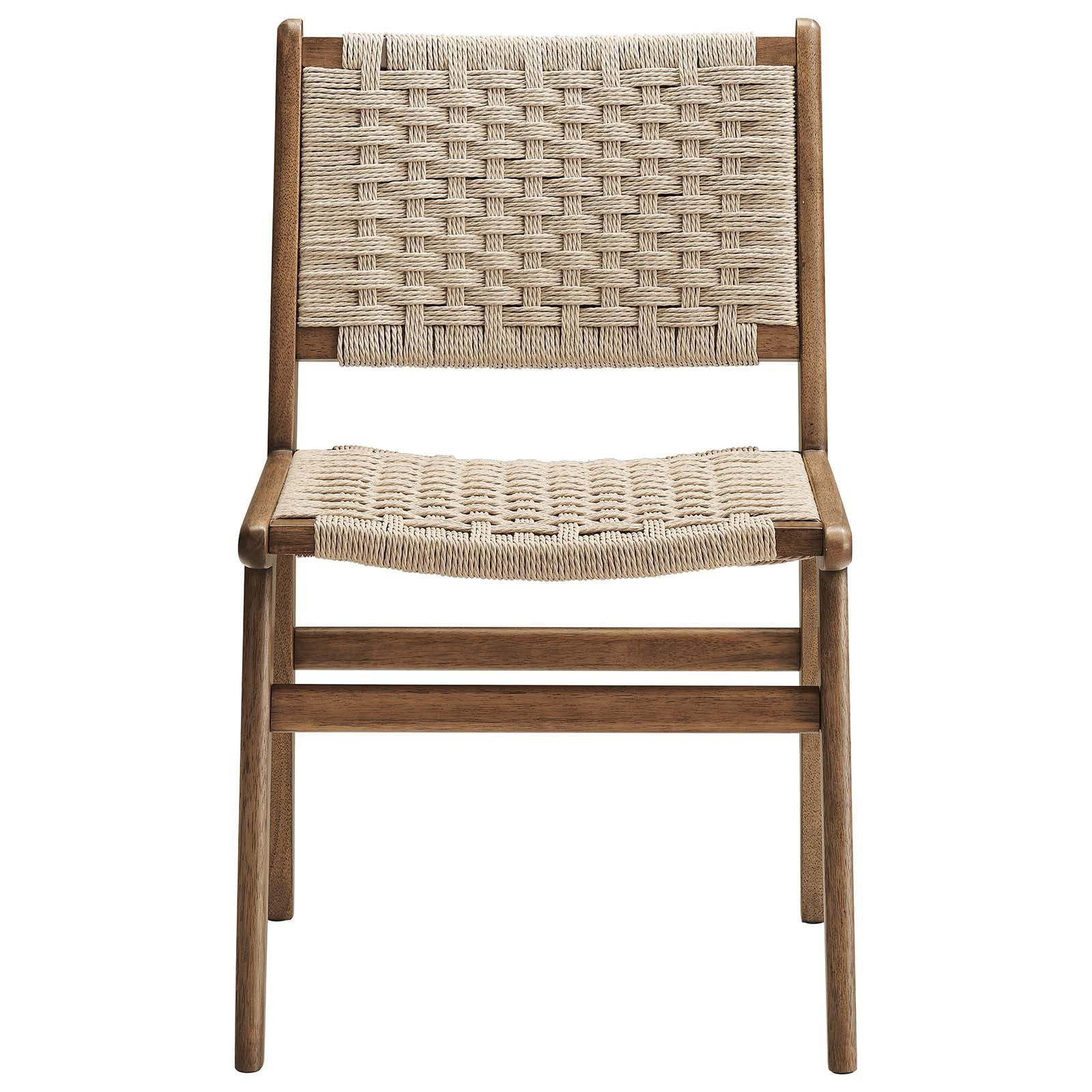 Saoirse Woven Rope Wood Dining Side Chair Set of 2 by Modway