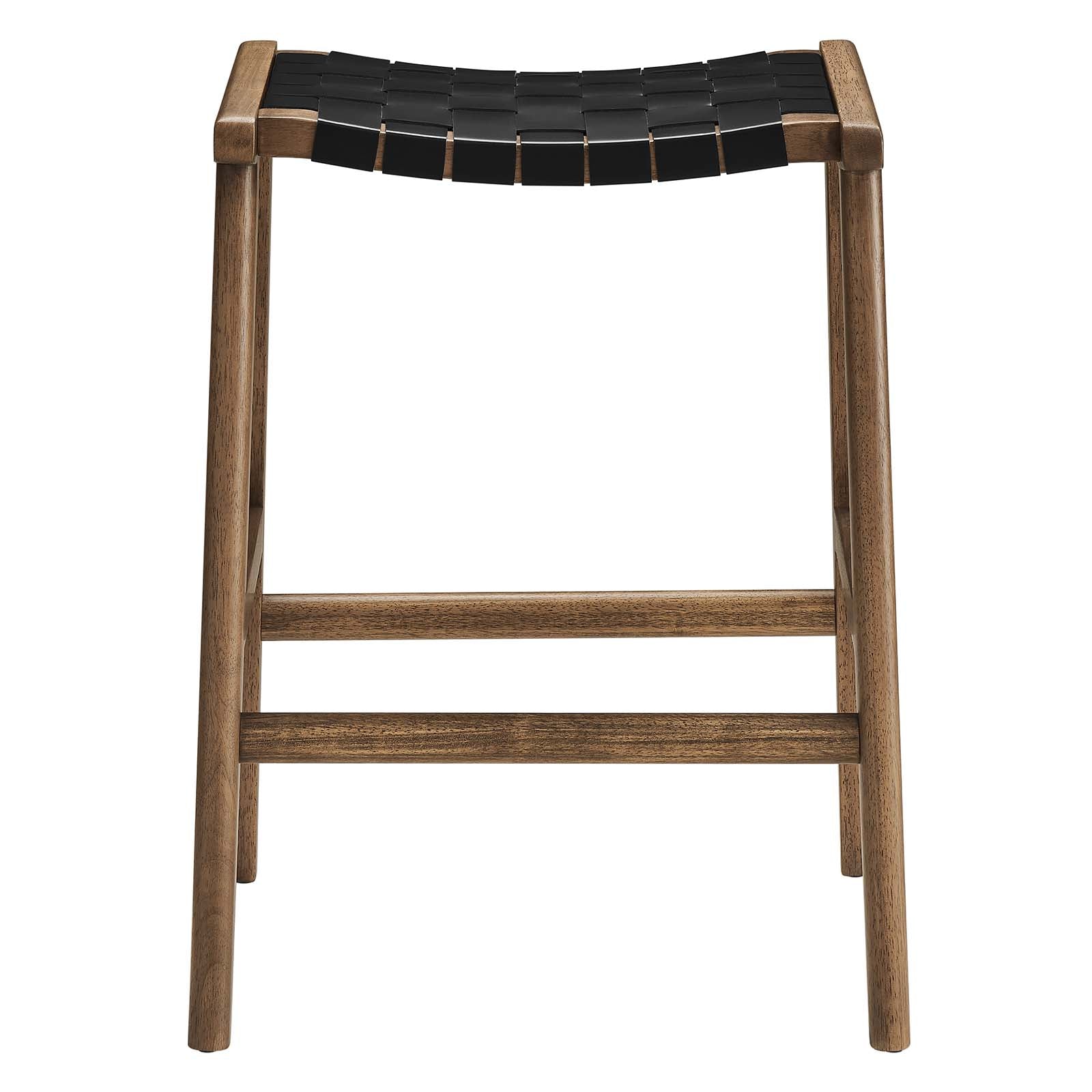 Saoirse Faux Leather Wood Counter Stool Set of 2 by Modway