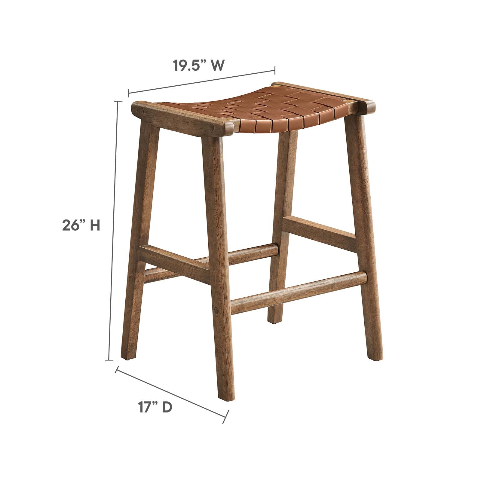Saoirse Faux Leather Wood Counter Stool Set of 2 by Modway