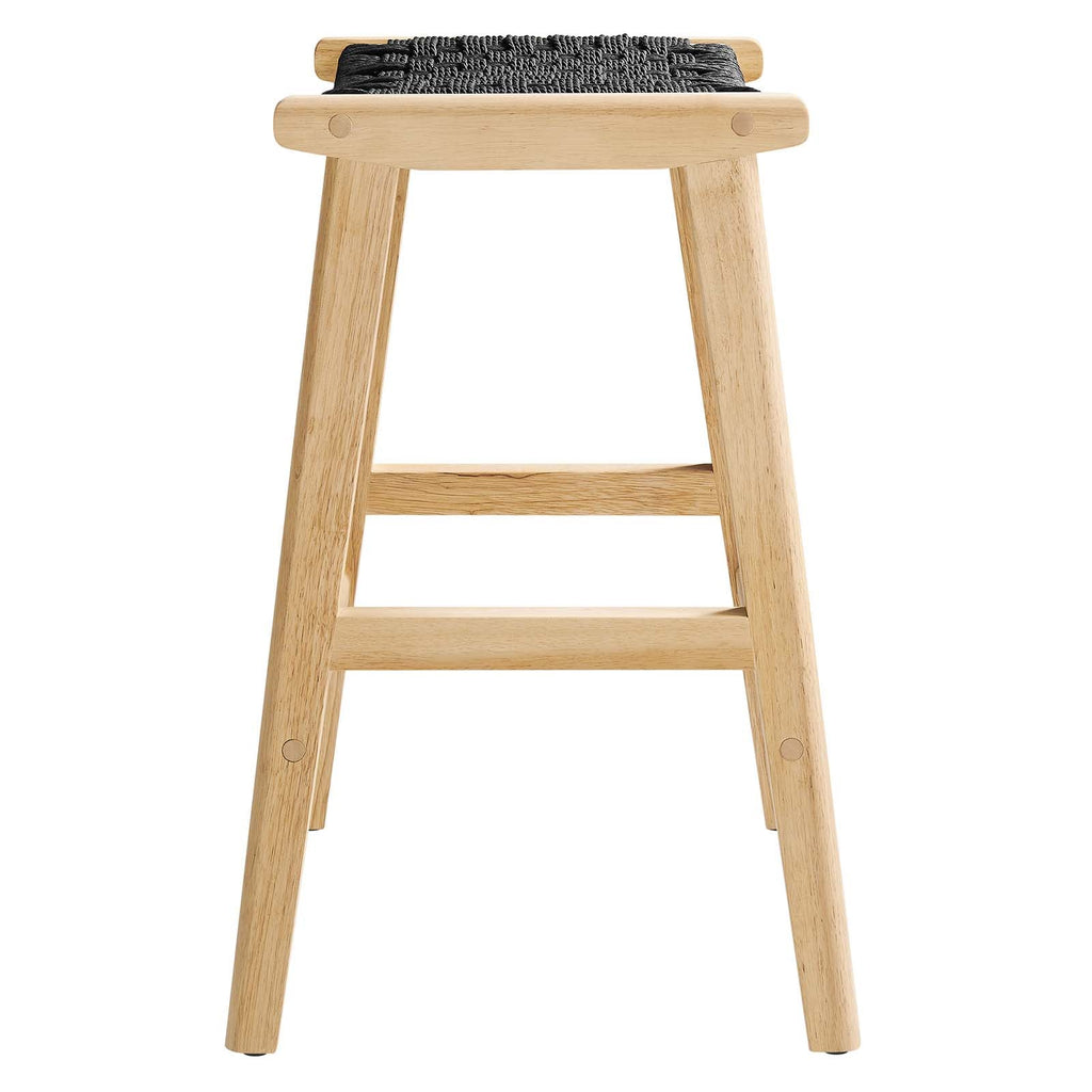 Saoirse Woven Rope Wood Counter Stool Set of 2 by Modway