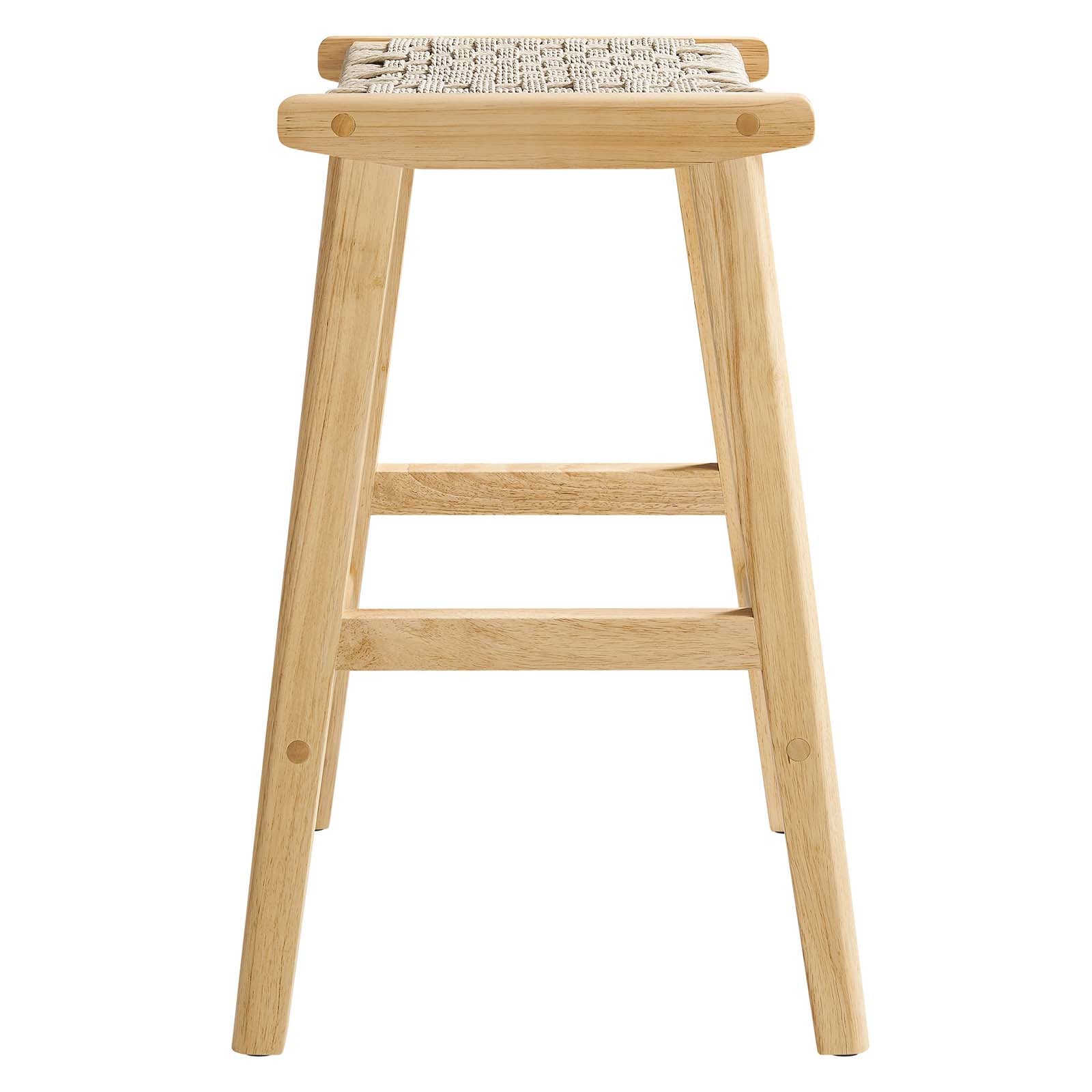 Saoirse Woven Rope Wood Counter Stool Set of 2 by Modway