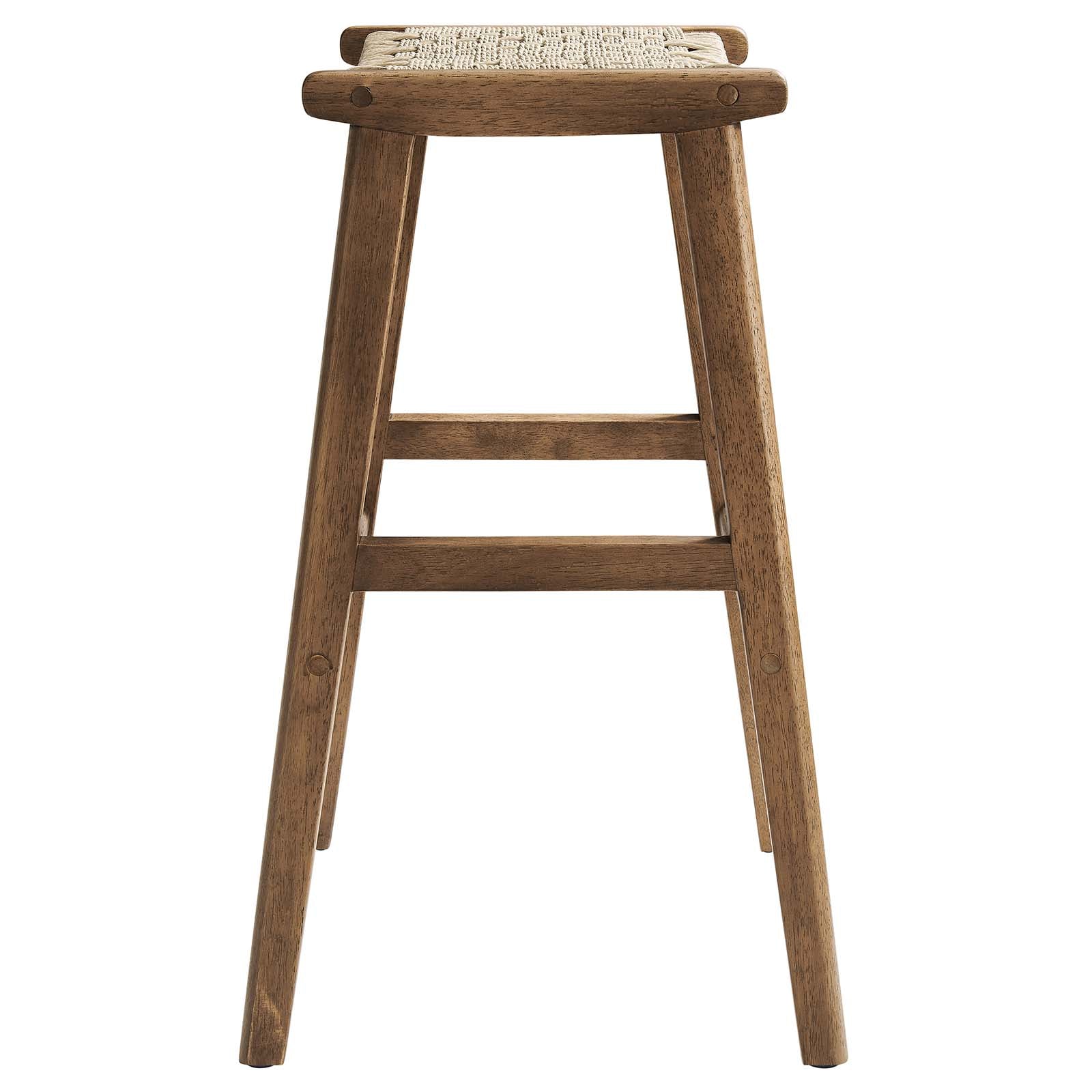 Saoirse Woven Rope Wood Bar Stool Set of 2 by Modway