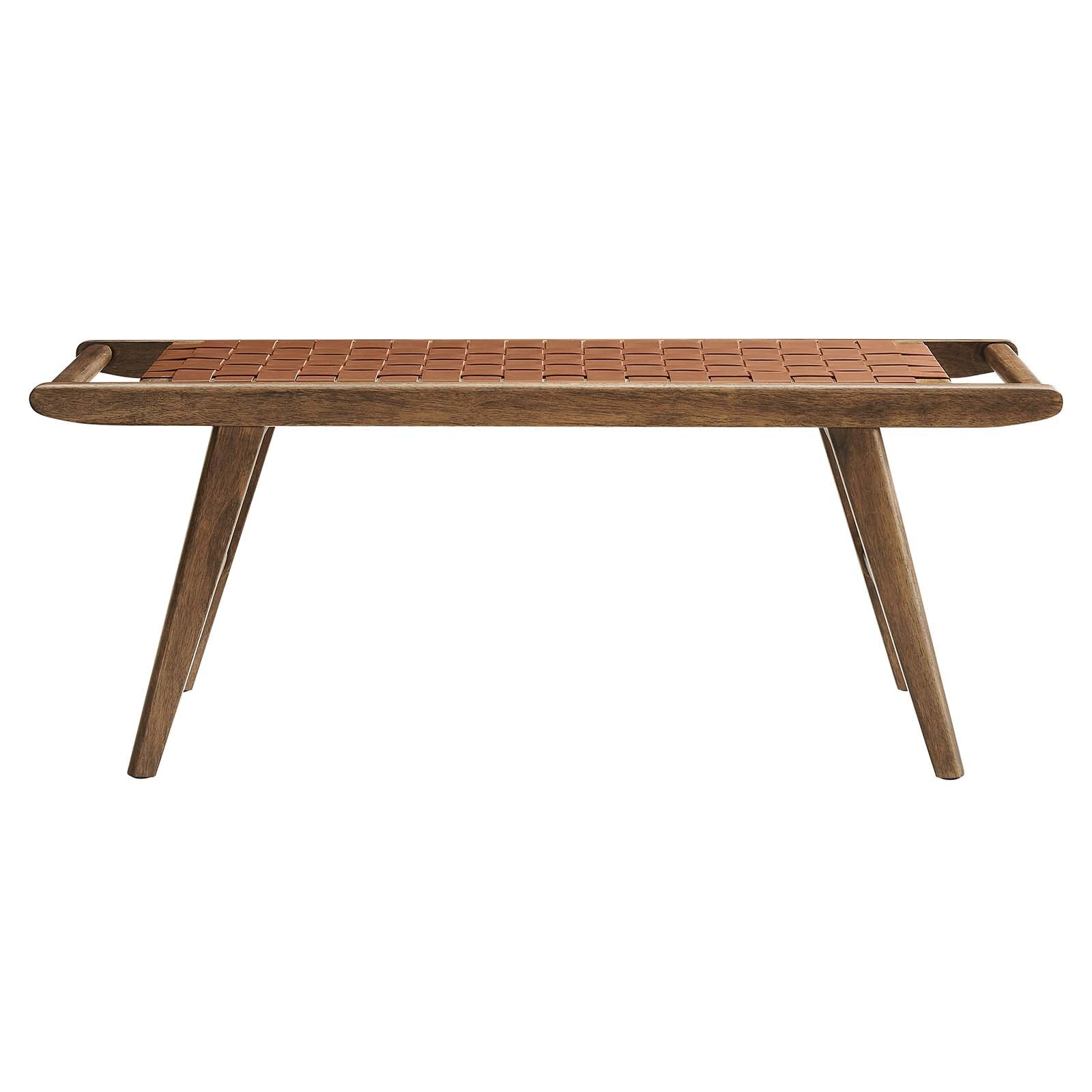 Saoirse 47" Faux Leather Wood Bench by Modway
