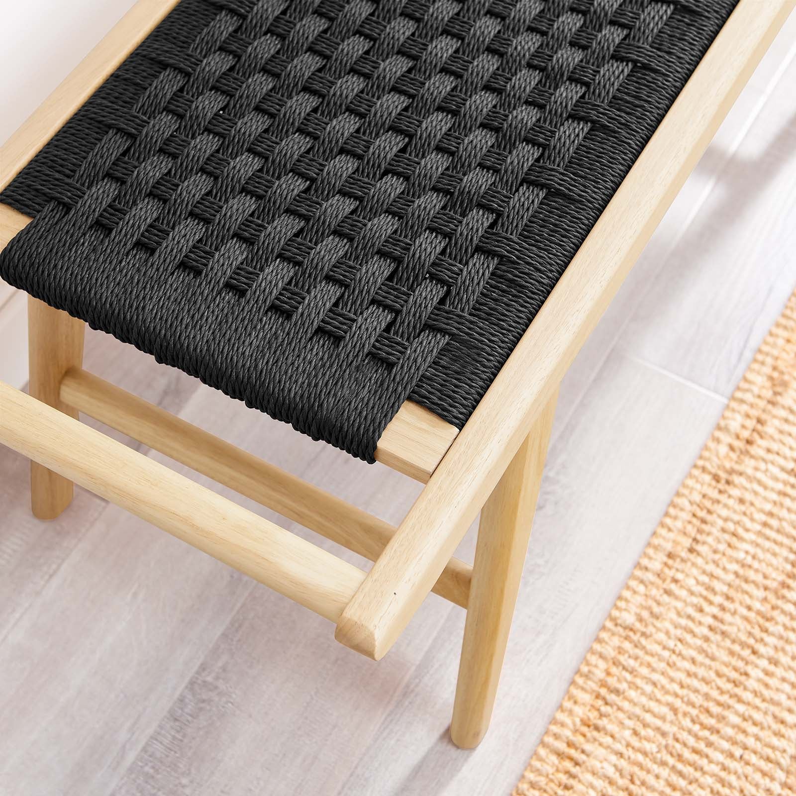 Saoirse 47" Wove Rope Wood Bench by Modway