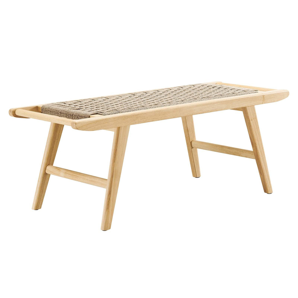 Saoirse 47" Wove Rope Wood Bench by Modway