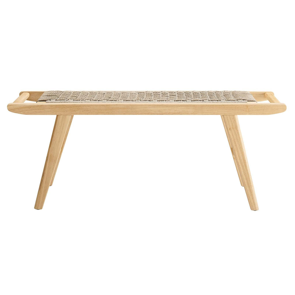 Saoirse 47" Wove Rope Wood Bench by Modway