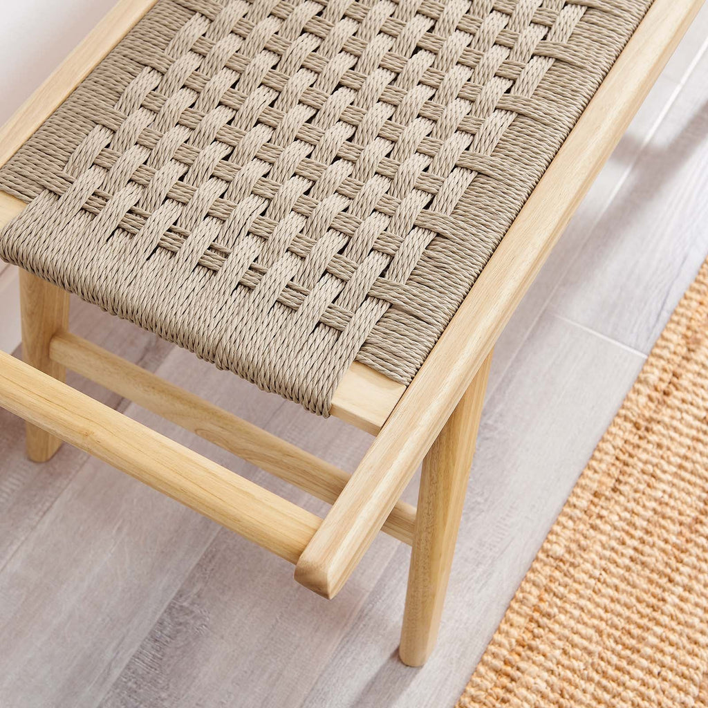 Saoirse 47" Wove Rope Wood Bench by Modway