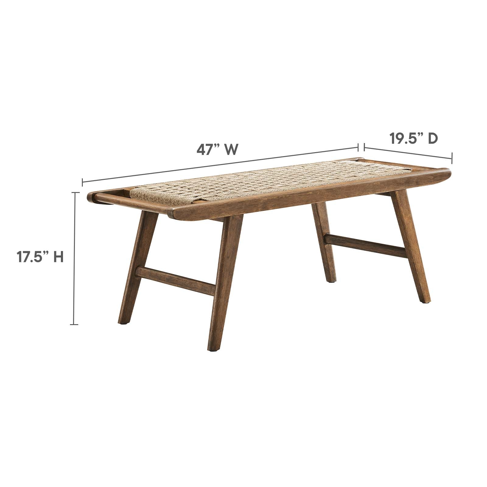 Saoirse 47" Wove Rope Wood Bench by Modway
