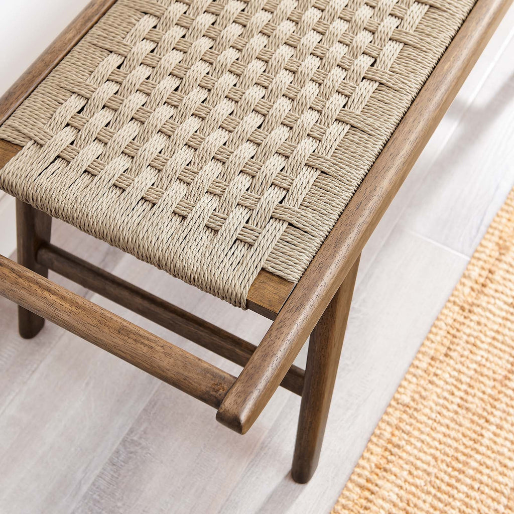 Saoirse 47" Wove Rope Wood Bench by Modway
