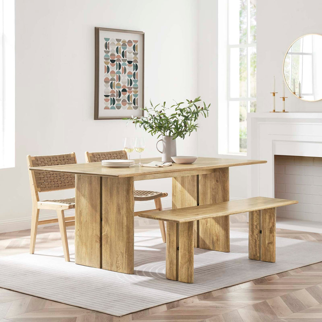 Amistad 72" Wood Dining Table and Bench Set by Modway
