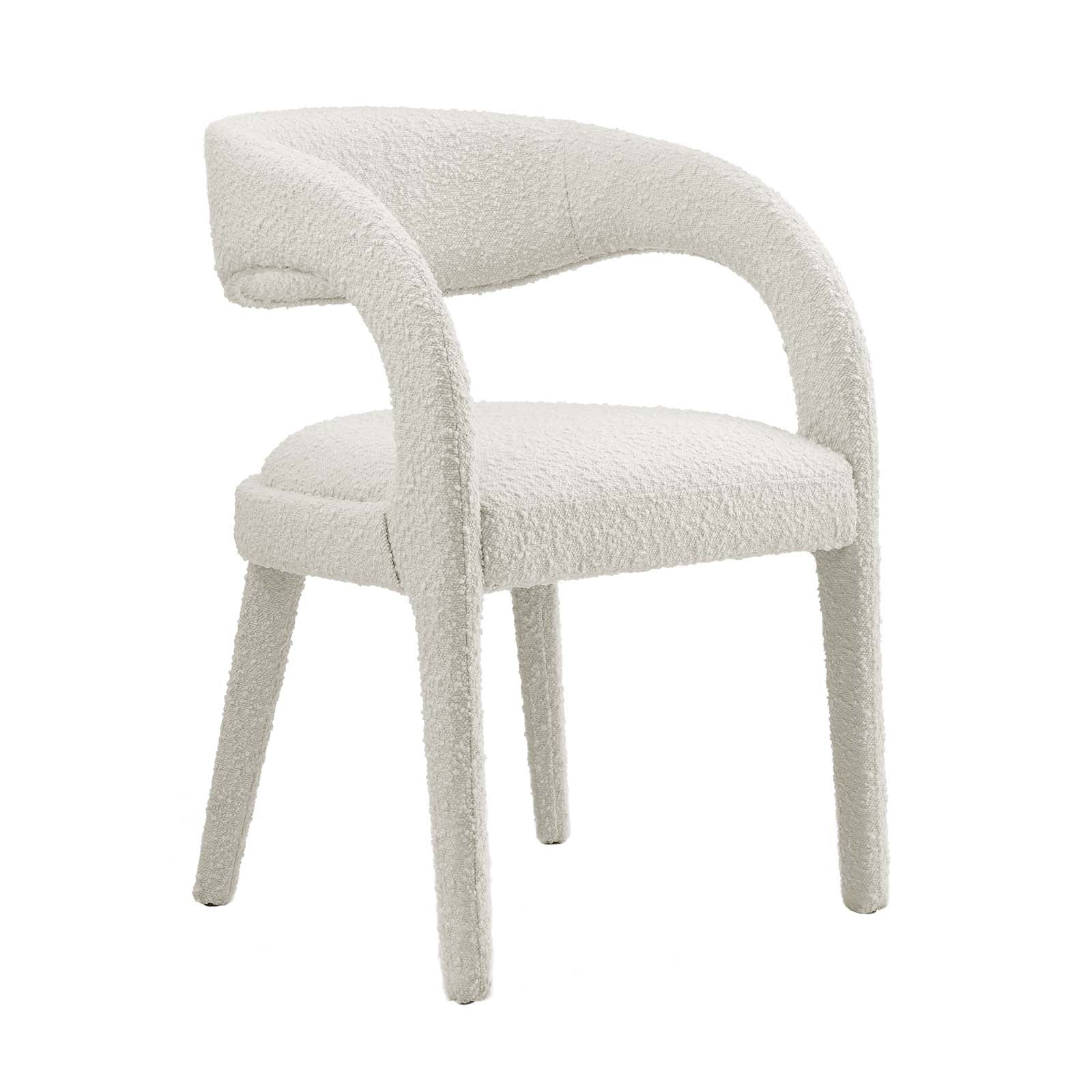 Pinnacle Boucle Upholstered Dining Chair Set of 2 by Modway