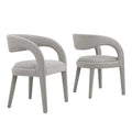 Pinnacle Boucle Upholstered Dining Chair Set of 2 by Modway