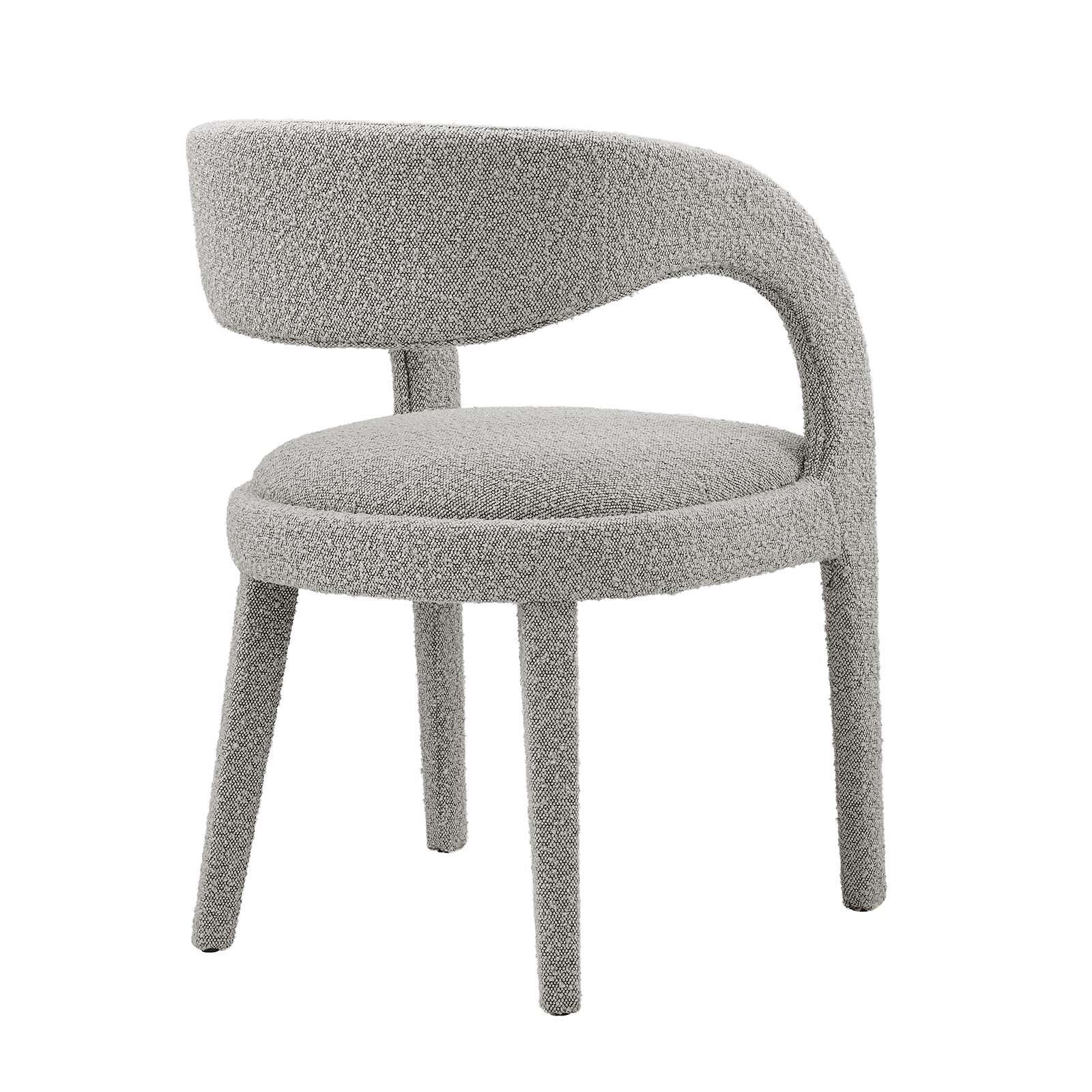 Pinnacle Boucle Upholstered Dining Chair Set of 2 by Modway